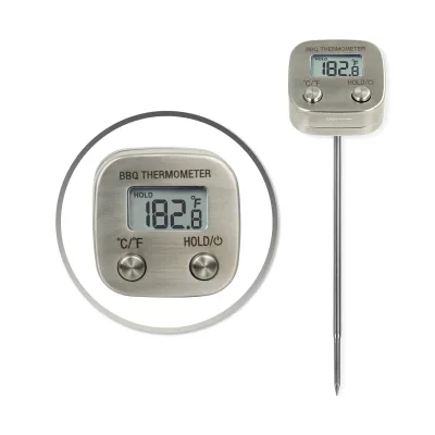 Stainless Steel High-Precision Digital Food Thermometer Storage Sleeve LCD Display Hold Button BBQ Baking Meat Cooking