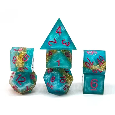 Custom 19Mm Seriallized Blue Casino Colorful Dice Matching Serial Numbers Set Pearl Pattern Dice
