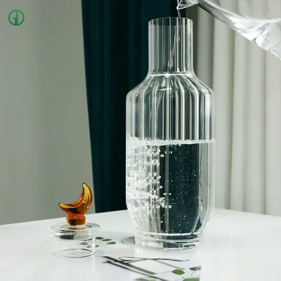 Water Glass Carafe for Ice Tea Pot 1200ml Glass Pitcher Clear Drinking Glasses Water Drink Pot Cup Glassware Set
