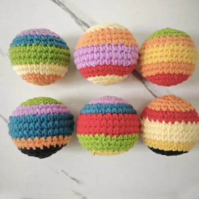 Wholesale Hand Mande Knitted Juggling Balls for Kids