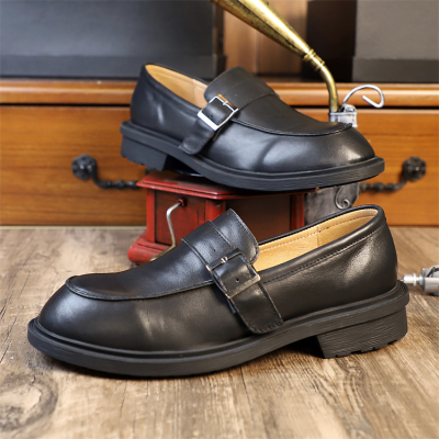 Italian Men's Genuine Leather Dress Shoes Comfortable Soft Penny Loafers Driving Oxfords Rubber Midsole Outsole Genuine Leather