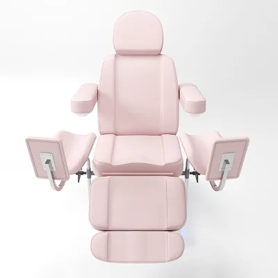 Modern Grey Electric Foot Control Leg Lighting Electric Beauty Bed 3/4 Motors Massage Table Beauty Spa Bed Facial Chair Bed