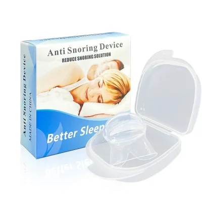 Silicone Anti-Snore Mouthpiece Tongue Retainer Respirator for Sleep Apnea Relief