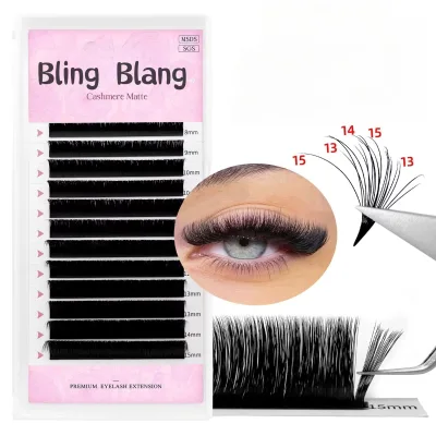 Premium Auto Fans Individual Eyelash Extensions Best Bonded Blooming Lashes Made of Korean PBT Fiber