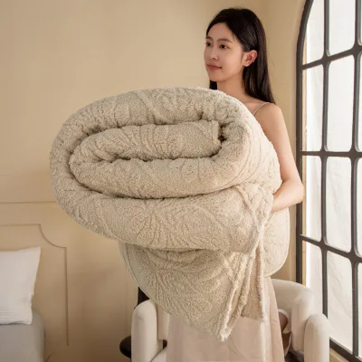 Wholesale Jacquard Soft Fluffy Fuzzy Blanket Home Living Room Comfy Bed Sofa Couch Fleece Throw Blanket