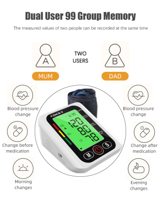 Real Time Feedback Medical Comfort Fit Sphygmomanometer Family Wellness Digital Blood Pressure Monitor
