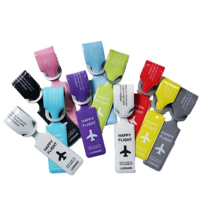 Customized PVC Airplane Name Tags  for Trip Happy Flight Suitcase ID Labels Anti-loss  Travel Bag Tags Holders