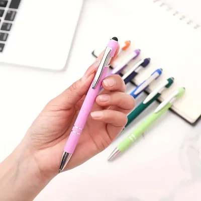 OEM Logo Click Ballpoint Pen with Soft Spray Coating for Wedding Favors and Bridal Party Gifts