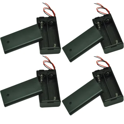 2x AA Battery Holder with Switch 3V Battery Holder Black Red Leads Switch Battery Accessories