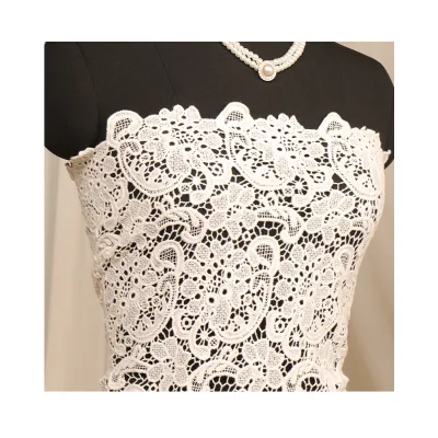 Beaded Water-Soluble Voile Lace Computer-Embroidered Leaves Love Heart Bowknot Shearable 100% Cotton Garment Accessories