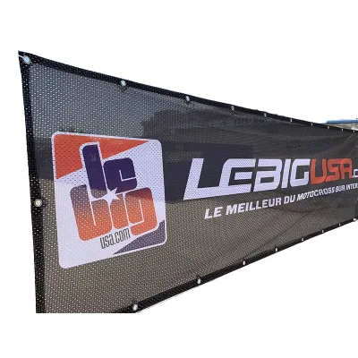 Custom Large Size Advertising Portable Outdoor Hanging Digital Print Grommets Durable Promotional Vinyl PVC Fence Mesh Banner