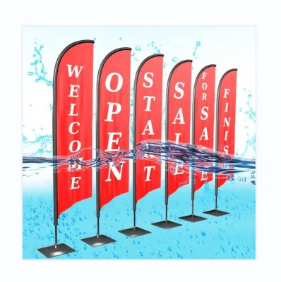 Custom Outdoor Big Banner Digital Printing Custom Feather Beach Logo Flag for Decorative Advertising Promotional Open House Flag