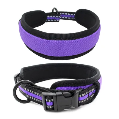 Factory Custom Neoprene Padded Dog Pet Collar Comfortable Lightweight Zipper Closure Simple Style Portable