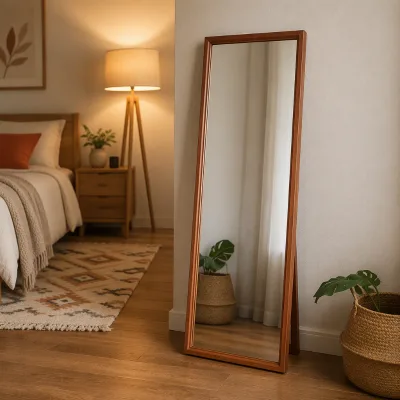 Antique Framed Full Length Mirror Aluminium Alloy Frame Standing Floor Wall Mirror