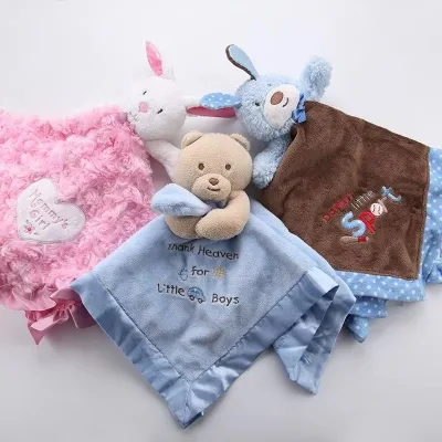 Super Soft Cartoon Animal Toy Infant Baby Comforter Blanket Plush Snuggle Blanket for Kids' Bedding Baby Blanket & Swaddling