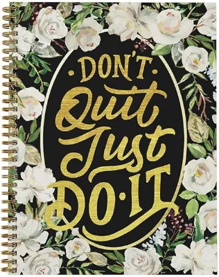 Motivational Spiral Notebook with Checklist Pages, 120 Durable Sheets