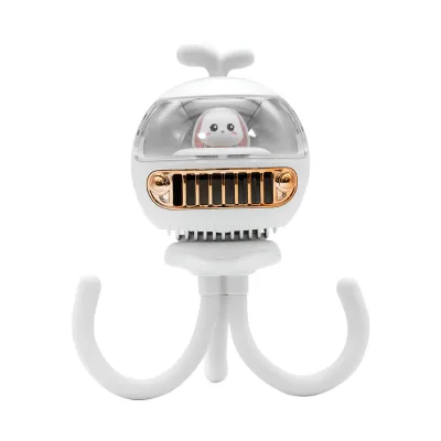3600mAh Cute Octopus Design Baby Stroller Fan Portable Mini Bladeless Fan