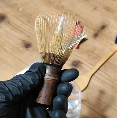 Japanese High Quality Handmade Zhen Matcha Whisk Purple Bamboo Asia Zen Chasen Matcha Tool Crystal Material