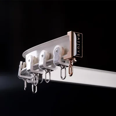 Baijuyi Modern Flexible Curtain Track With Hooks Easy Installation Minimalist Design Rectangle Shape Plastic Material