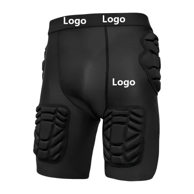 Men's Padded Football Girdle Compression 5-Pads Integrated Football Pads with Hip Tail Thigh Protector for Football Baseball
