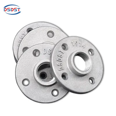 Industrial Style Aluminum Floor Flange Railing Aluminum Key Clamp Pipe Fitting 4 Hole Floor Flanges 3/4"