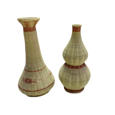 Wholesale Hand Woven Plastic, PP Rattan Basket Gift Basket Weaving Planter Flower Basket Pots Vase for Home Decoration/