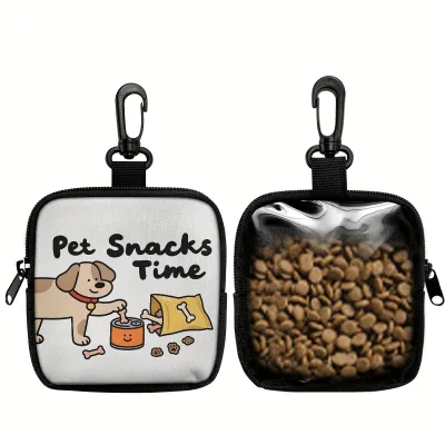 JOYSING Washable Waterproof Reusable Custom Print Dog Treat Bag with Hook and Zipper for Puppy Pet Training Walking Accessories
