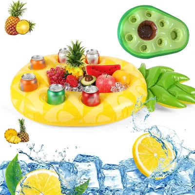 New Portable Inflatable PVC Water Ice Bar Self-Service Floating Beverages Tray Porous Coaster for Party Water Play Equipment