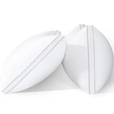 Medium Bed Pillow with Satin Piping Bed Pillow and White Color 3d 7d Hollow Fiber for Bed Pillow and Five Star Hotel Sleep