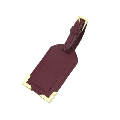 PU Leather Travel Luggage Tag with Metal Corner Protectors Waterproof and Anti Loss Label