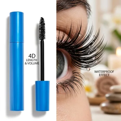 Private Label Professional Waterproof Mascara Very Black Long Lasting Liquid Eye Makeup Custom Logo 3-in-1 Fiber Lash Mascara