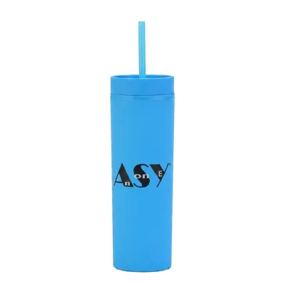 Modern Minimalist 16OZ PP Double-Layer Safe Reusable Plastic Children's Drinkware Water Bottle HANDGRIP LID Matte Design