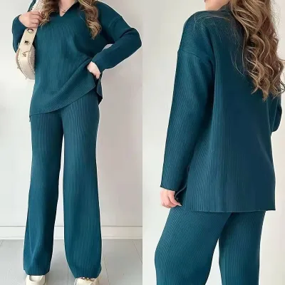 Custom Cashmere Women's Suit Designer Winter Cashmere Knitted Sweater Knitted Two-piece Sweater Suit