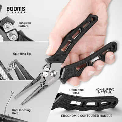 Topline Stainless Steel Open Ring Hook Pick Fishing Pliers Folding Sheath Hook Remover Tackle Tool Set Line Lure Cutter Tongs