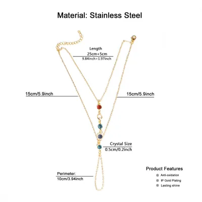 Bohemia Sparkling Crystal Chain Anklet New Trendy Foot Leg Tiny Chain Ankle Bracelet for Women Girl Barefoot Sandal Jewelry