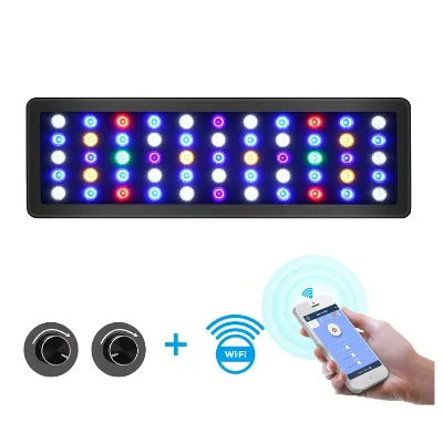 Dimmable Knob & APP Wireless BT Control 165W IP65 Rated Ra95 CRI Bridgelux COB LED Marine Aquarium Plant Grow Lights