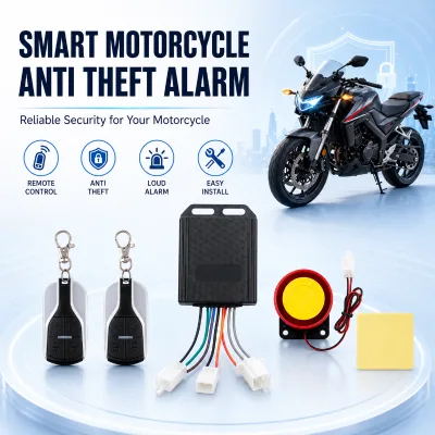 Electric Vehicle Anti Theft Alarm 36V 64V Keyless Start Remote Control Waterproof Adjustable Sensitivity