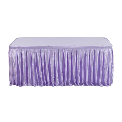 Direct Factory Sale Wedding Banquet Event Party Plain Ruffled Satin Table Skirt
