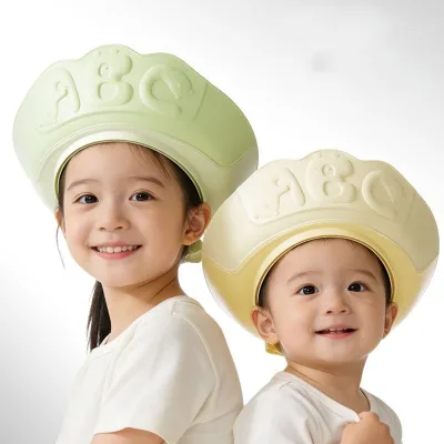 Kids Shower Cap Waterproof Non-Slip Double Air Cushion Dual Drainage Lightweight Adjustable for 1-15 Years