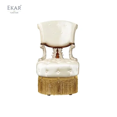 EKAR Regency Imperial Vanity Throne | Luxury English Style Tufted Bedroom Chair | Premium Custom Seating