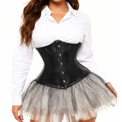 PU Faux leather women's waist belt corset Fishbone corset waistband 5 Royal court-style hourglass waist-cinching belt