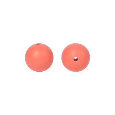 Wholesale Food Grade Silicone Beads 15mm Bulk BPA Free Baby Teething Soft Round Silicone Holes Beads