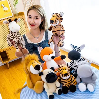 Forest Jungle Animals Lion Giraffe Monkey Elephant Lion Plush Toys Stuffed Zoo Animals Plush