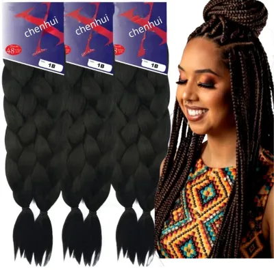 Wholesale Hot Water Stop Burning Premium Hot Sell Braid Hot Water 48 "2 Bundles 170g Pre-stretched Super Braid Hair
