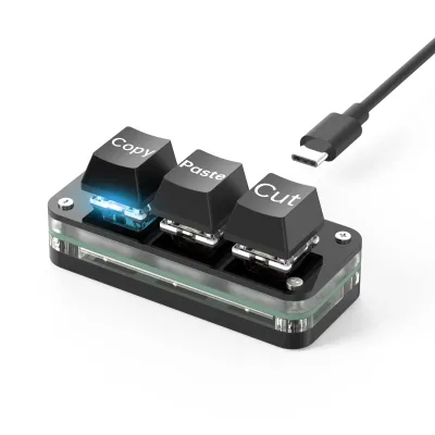 USB-C Mini Mechanical Keyboard with RGB Light Hot-Swap Programmable Macro Keys Multimedia Knob Copy/Paste Functions-in Stock