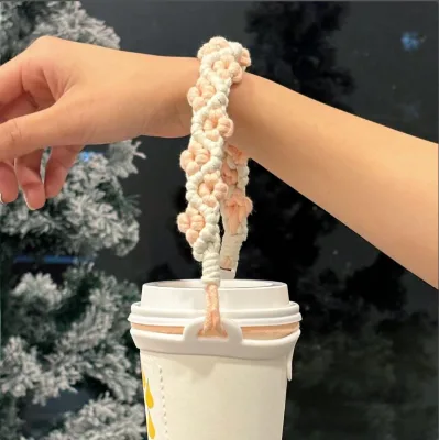 Handmade Custom Nylon Water Bottle Strap Colorful Outdoor Portable Strap with Water Bottle Handle for Easy Carry