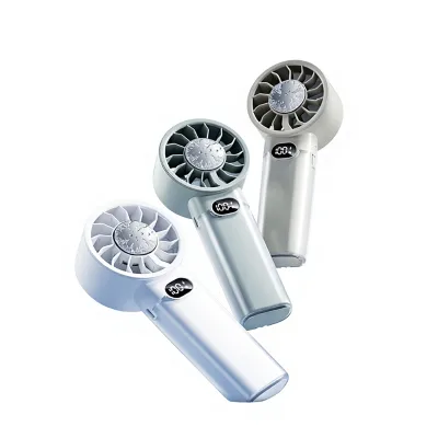 2026 New Handheld Cooling Fan 100-Step Adjustment Outdoor Mini Digital Display Ice Pack Large-Capacity ABS Material Model DQ291