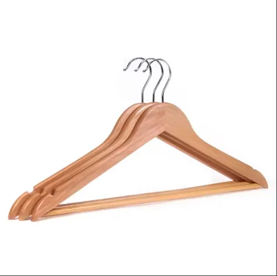 Bulk Custom Wooden Space Saving Clothes Colth Suit Hanger with logo