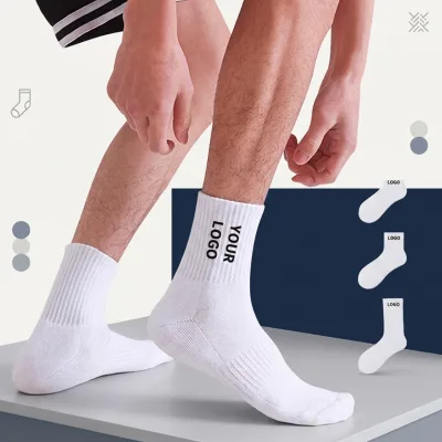 Custom Logo Printed Men Sports Casual Socks OEM ODM Customized Knitting Ankle Crew Socks