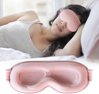 Heenlong Spandex No Pressure Eye Covers 99% Block Out Light Adjustable Upgraded 3D Deep Contoured Eye Mask for Sleeping